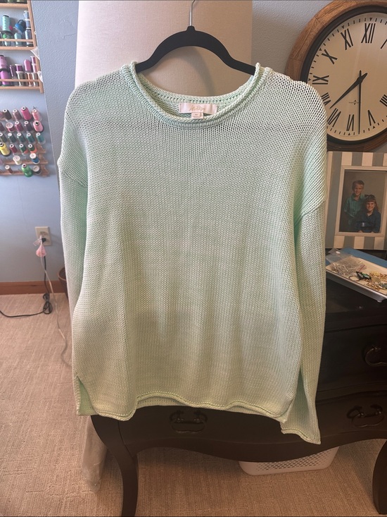 Lilly Pulitzer Sweaters - Lilly Pulitzer Seafoam Crewneck Sweater, Cotton Coastal luxury, medium